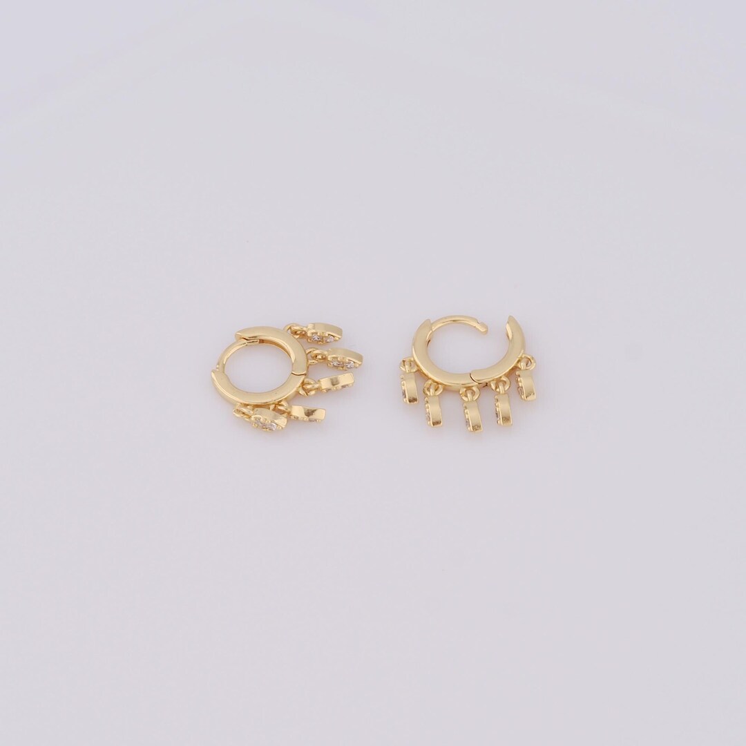 18K Gold Filled Water Drops Hoop Earrings, Gold Dainty Hoop