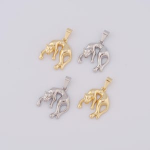 Dainty Panther Charms,18K Gold Filled Panther Pendant,Necklace for DIY Jewelry Making Supplies