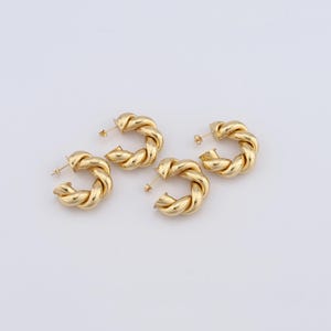 18K Gold Filled Dainty Stud Earrings,Gold Twist Stud Earrings,Twist Earrings,Hypoallergenic-A gift for her