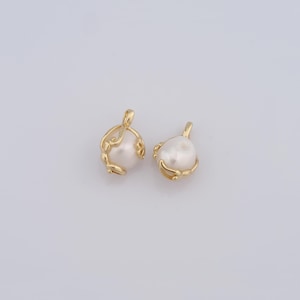 18K Gold Filled Blumenanhänger, Perlen-Charms, Gold Oval Anhänger Halskette für DIY Schmuckherstellung Zubehör
