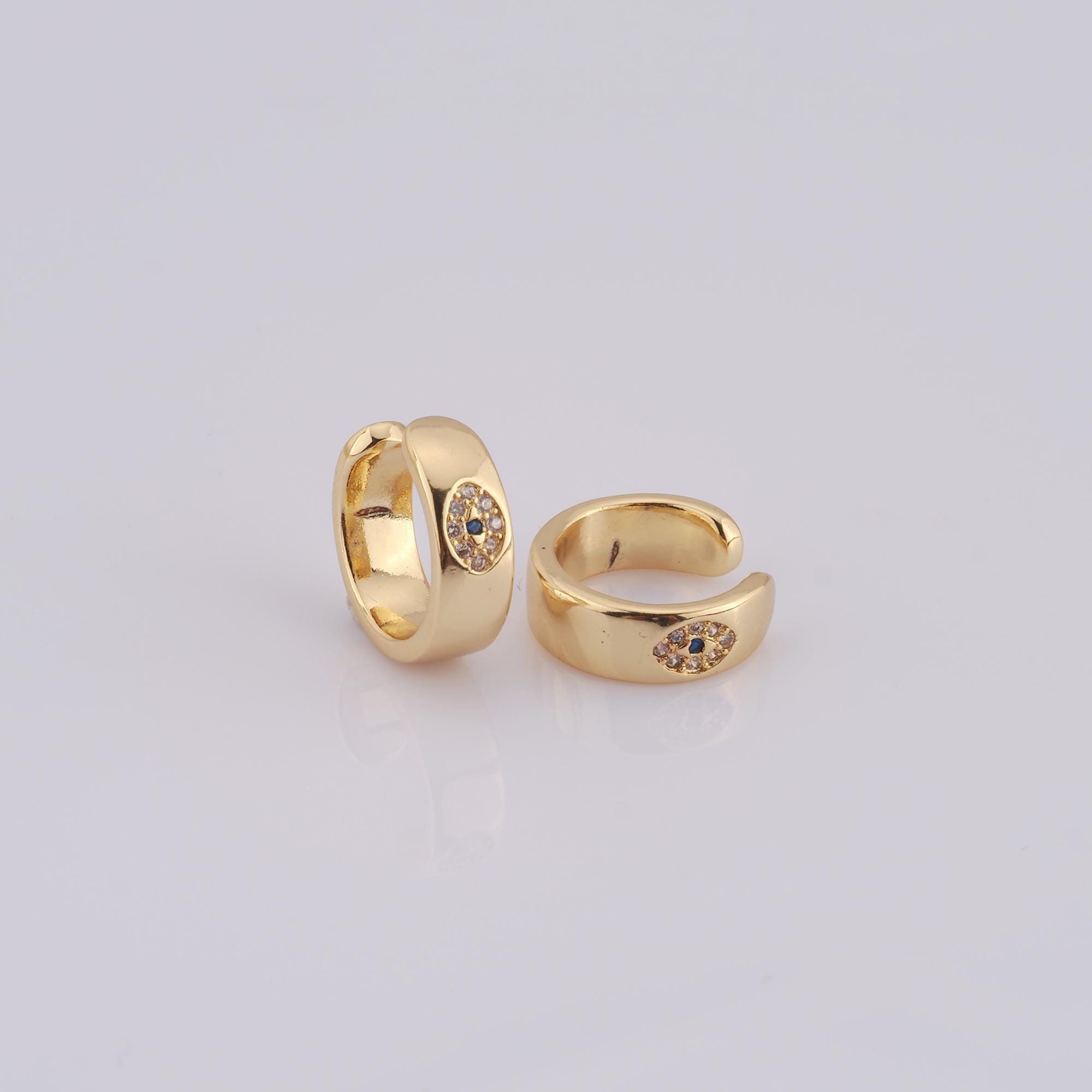 Gold Ear Clips,18K Gold Filled Ear Cuffs,MicroPaved CZ Small Hoop Cartilage Earrings,Hypoallergenic-Birthday Gift,Valentine's Gift