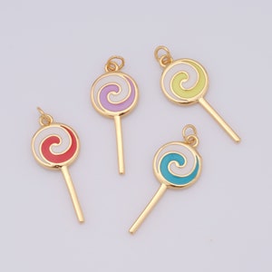 Dainty Candy Charms,18K Gold Filled Pendant,Enamel Necklace for DIY Jewelry Making Supplies
