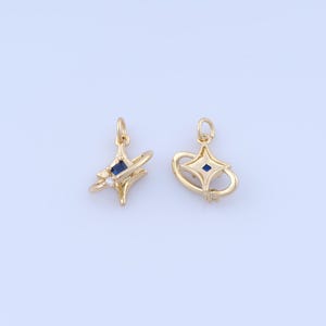 Gold Saturn Charms, 18K Gold Filled Star Pendant, Micropavé CZ Celestial Pendant Necklace for DIY Jewellery Making Supplies