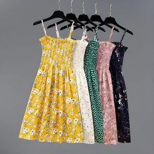 Summer Floral Mini Dress, Chiffon Boho Mini Dress, Spaghetti Strap Sleeveless Dress, Adjustable Mini Dress, Festival Dress