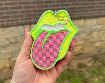 Neon Checkered Tongue Freshie