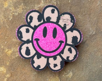 Cardstock Smiley Bloem Koe Auto Freshie