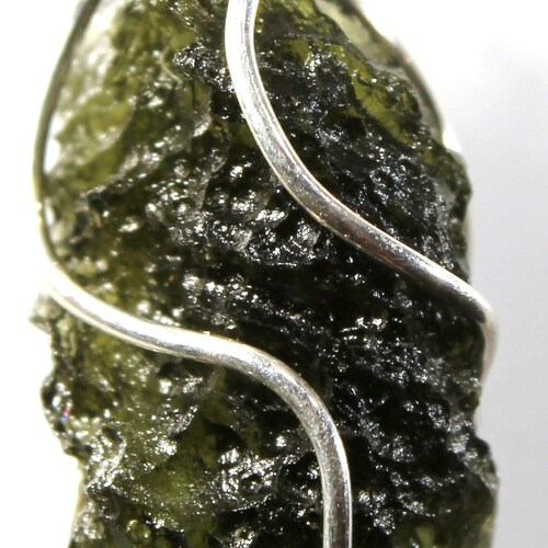 Pendant - natural Czech moldavite in shops a silver cage, locality NESMĚŇ - 2021, 3.31grams, moldavite size 21x12x12mm, rich yellowish green color