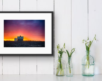 Country Sunset Print | Country Landscape Photograph | Rustic Wall Art | Farmhouse Style | Modern Country Photography