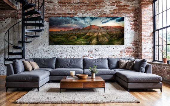 65 X 24 Inch Badlands Metal Print Landscape Photography Nature Scene | Badlands National Park