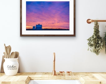 Country Sunset Print | Country Landscape Photograph | Rustic Wall Art | Farmhouse Style | Modern Country Photography