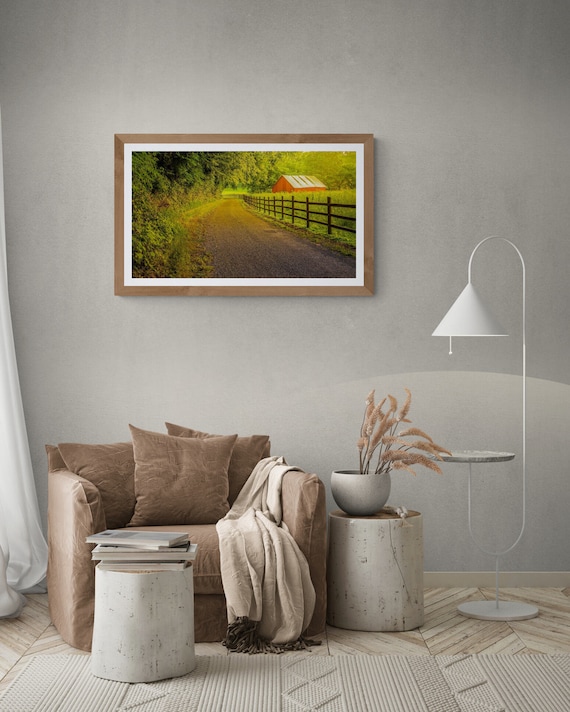 Tennessee Red Barn Print | Country Road Landscape Photography | Rural Wall Art