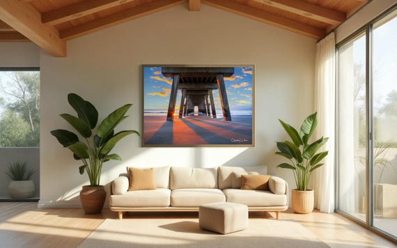 Tybee Island Sunset Print | Georgia Coastal Photography | Pier Wall Art