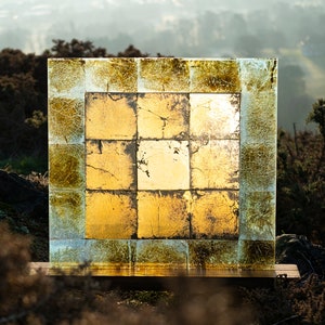Aged verre eglomise mirror