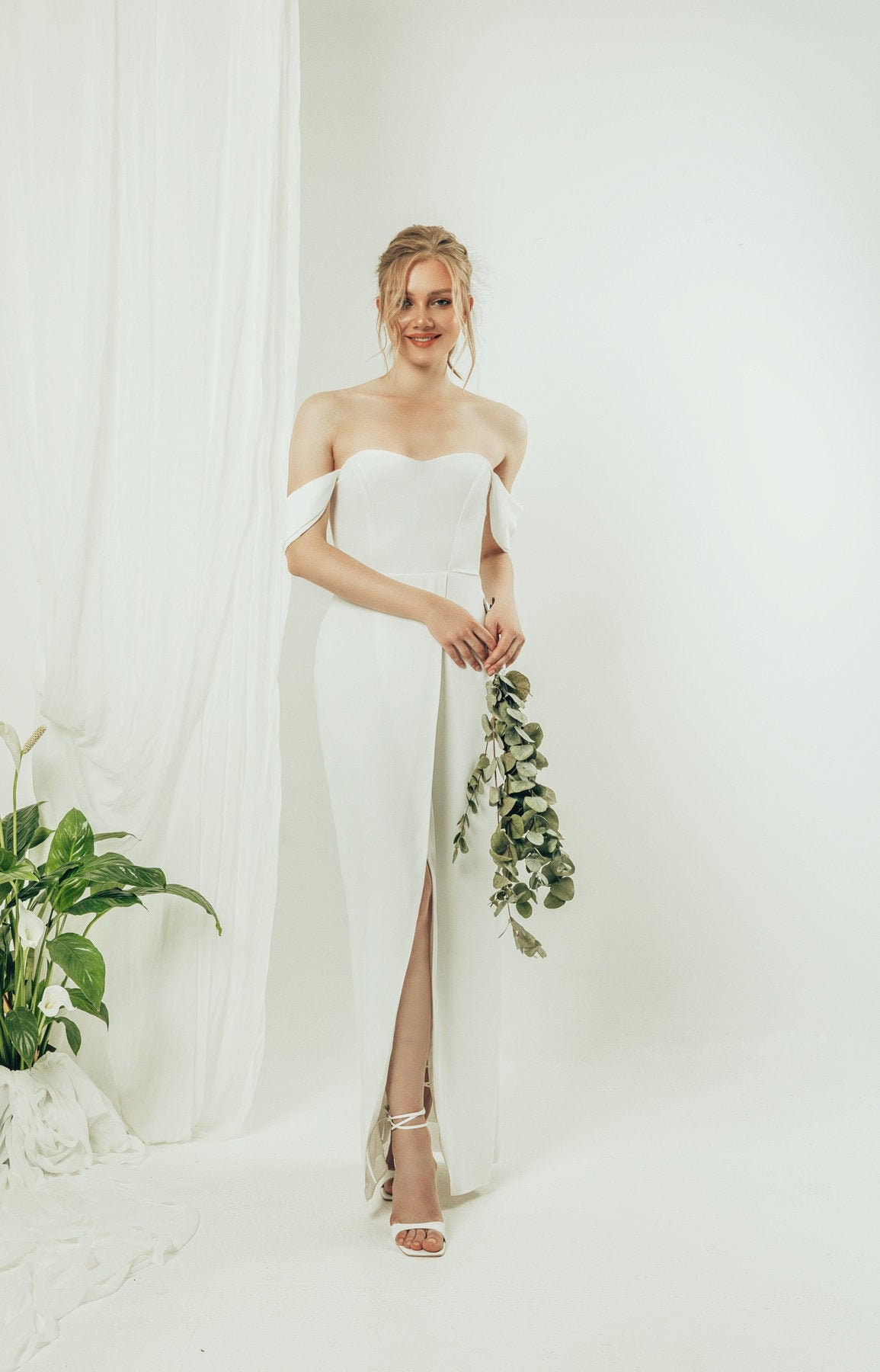 bride in white gown
