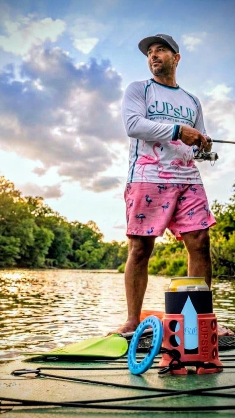 Paddleboard Cup Holder For SUP & Kayak Bungee Drink Accessory - Fits Reg - Slim Cans - Water Bottle + more *FREE SHIPPING* Koosie included! image 1
