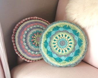crochet madala cushion
