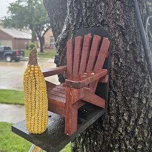 Handcrafted Cedar Adirondack Style Squirrel Feeder