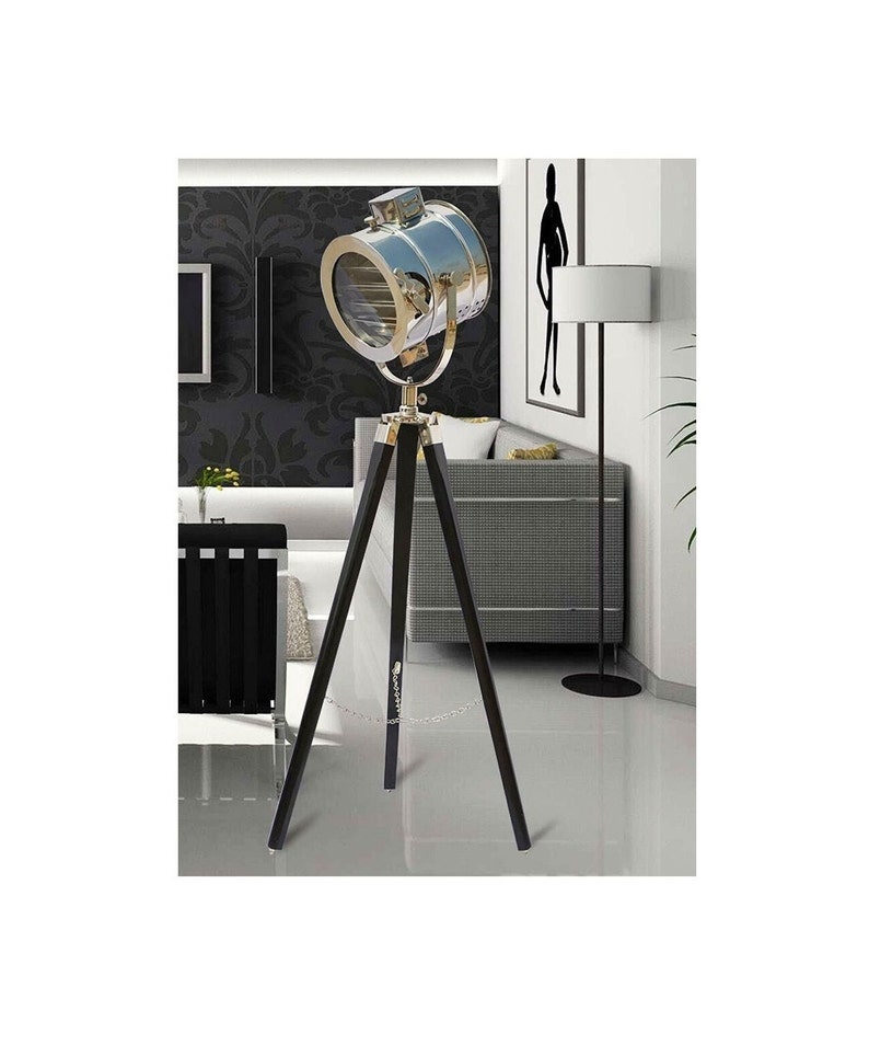Spotlight Theater Nautical Home Decorative Tripod Search light lamp Floor Lamp Spotlight Theater Nautical Home Decorative Tripod Search light lamp Floor Lamp