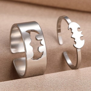 Set de anillos de boda para Ella y El de acero, alianzas de boda para juego  para parejas, de titanio.