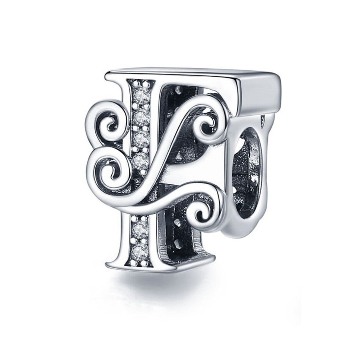 Real 925 Sterling Silver Pandora Charms Authentic Alphabet Etsy