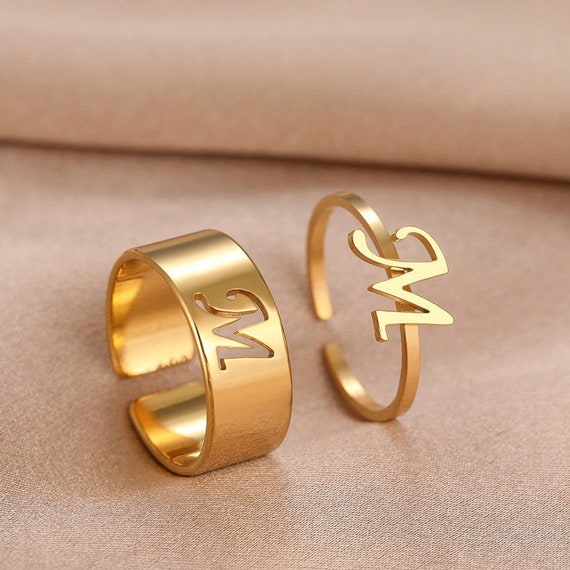 Couple rings clearance with letters