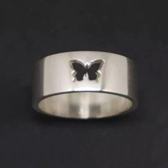 Butterfly Ring Set Matching Rings for Couples Butterfly Couple