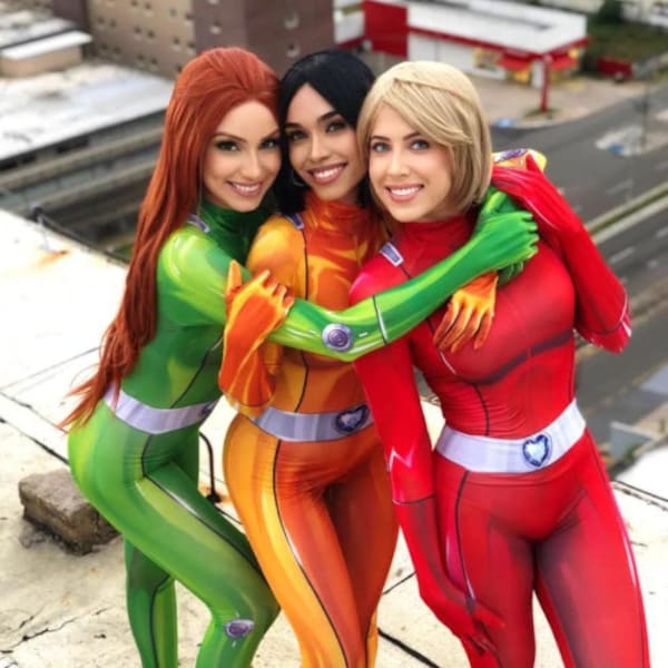 Totally Spies Costumi Cosplay Clover Ewing Samantha Simpson Alexandra Jerry Cosplay per le donne Tute in spandex Film e TV Cosplay