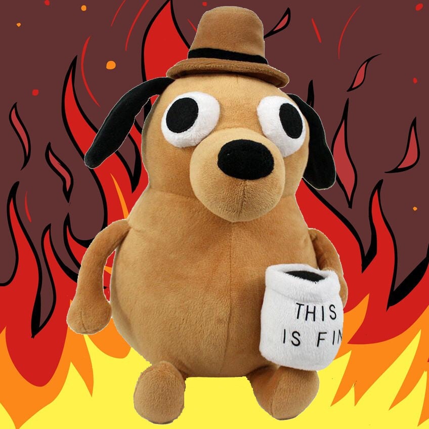 This is fine Plushie Meme Dog Etsy