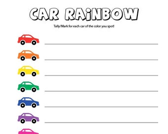 Printable Car Rainbow Road Trip Game