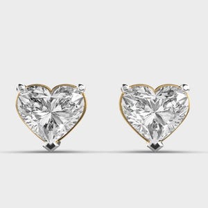 4 TCW Heart Cut Moissanite Earrings, 925 Sterling Silver Earrings, Stud Earrings, Push Back Earrings, Solitaire Earrings, Anniversary Gift