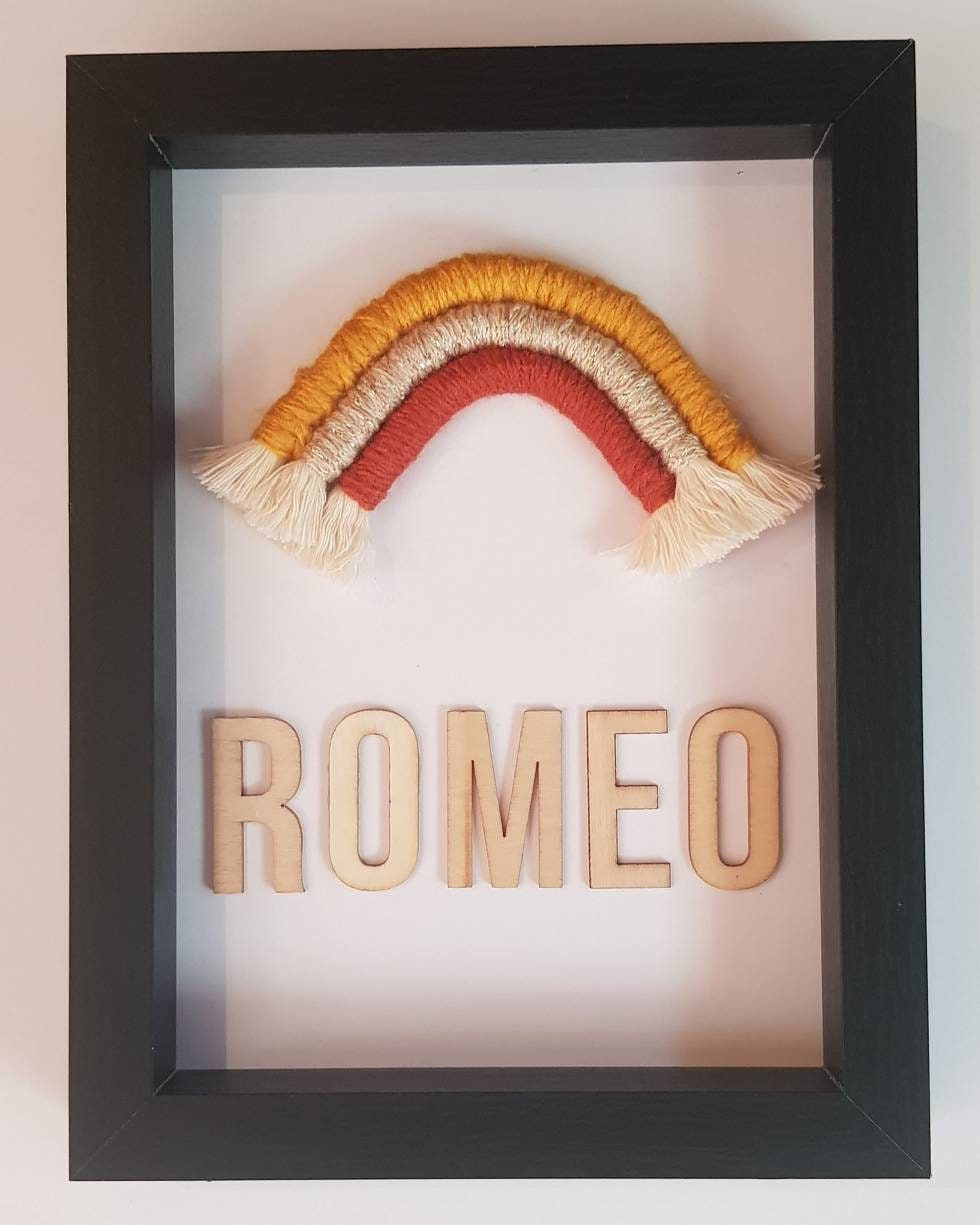 Cadre Personnalisable Arc en Ciel et Prénom