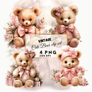 Vintage bear clip art | transparent png | digital download | commercial use