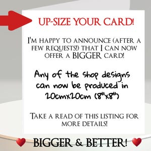 NOUVEAU - Augmentez la taille de votre carte !  Plus grand 20 cm x 20 cm (8 x 8 po.) pour TOUT modèle de la boutique.