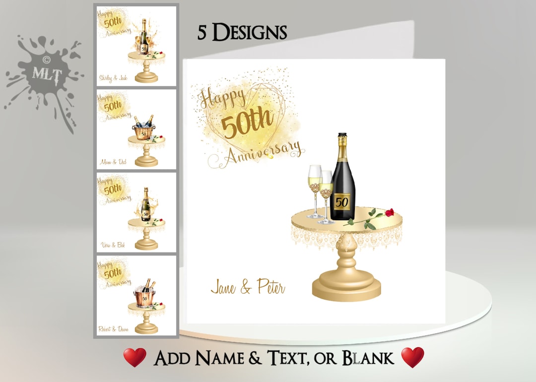BIGLIETTO ANNIVERSARIO DI Matrimonio 50 - Biglietto Anniversario Di - Foto 3