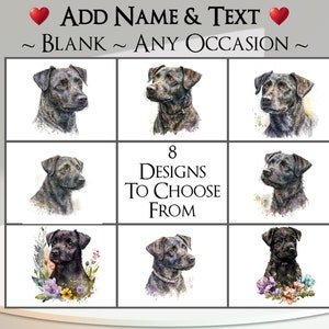 Biglietto d'auguri Patterdale Terrier: aggiungi il tuo testo + nome ~ Messaggio interno ~ Qualsiasi occasione ~ Patterdale, Terrier, Patt, ritratto di cane