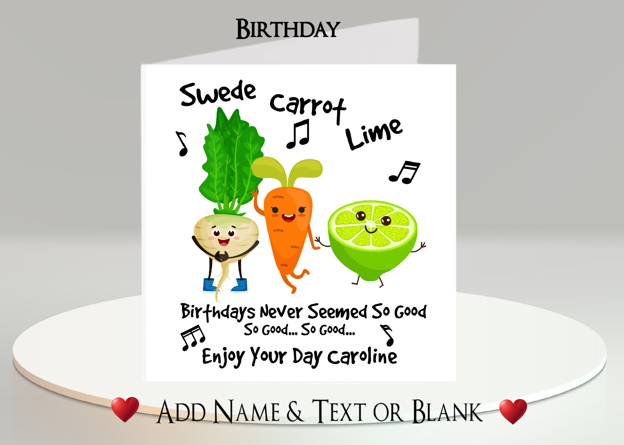Lustige Geburtstagskarte 'Swede Carrot Lime' – Für Frauen/Männer, 15,2x20,3 Cm, 350g/m² Karton, Inkl. Umschlag, Aus UK