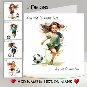 Carta da calcio: aggiungi il tuo testo + nome ~ Messaggio interno ~ Calcio, Calcio, Giocatore di calcio, Giocatore di calcio, Obiettivo, Scarpe, Partita di calcio, Sport