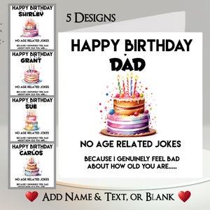 Carte d'anniversaire amusante liée à l'âge : ajoutez votre texte et votre nom ~ message intérieur ~ Âge, drôle, humoristique, sarcastique, spirituel, grossier, pour lui, pour elle