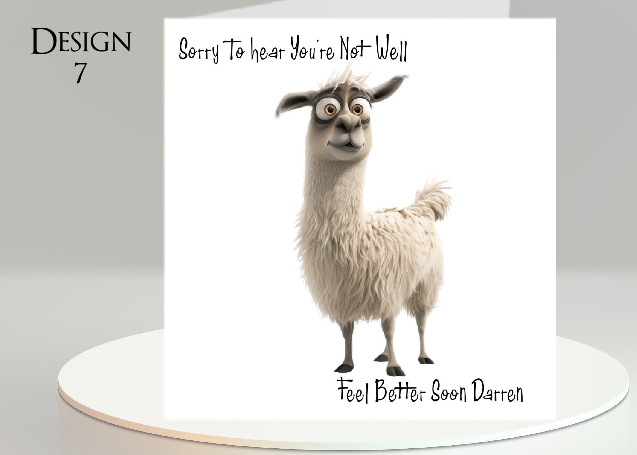 Funny Llama Card: Add Your Text + Name, Inside Message, 5 Designs to Choose  From ~ Alpaca, No Drama Llama, Smiling Llama, Grin, Humorous - Etsy, image size:2100x1500
