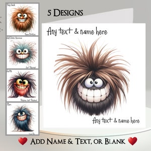 Carte d'animal extraterrestre : ajoutez votre texte et votre nom ~ Message intérieur ~ Animaux étranges, magiques, mystiques, extraterrestres, fantastiques, animaux mignons, créatures, science-fiction