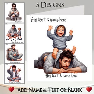 Tarjeta de estrés infantil: Añade tu nombre + texto, mensaje interior, 5 diseños. Hombre peculiar, niño, niña, bebé recién nacido, gamer, comida, juguete, gracioso, humor.