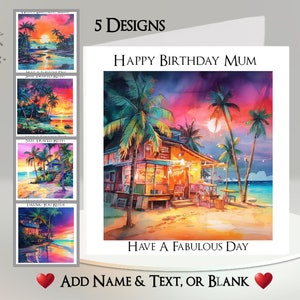 Neon strandkaart: tekst + naam toevoegen ~ binnenbericht ~ Tropisch strand, zonsondergang, zonsopgang, neon, zee, oceaan, palmbomen, vakantie, vakantie