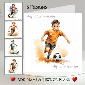Voetbalkaart: tekst + naam toevoegen ~ bericht binnen ~ Voetbal, voetbal, voetballer, voetballer, voetbaldoel, voetbalschoenen, voetbalwedstrijd, sport