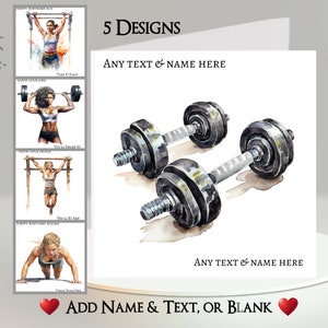Gym Card: Aggiungi il tuo testo + nome ~ Messaggio interno ~ Personalizzato, Palestra, Pesi, Sollevamento pesi, Atleta, Bodybuilder, Allenamento, Sport