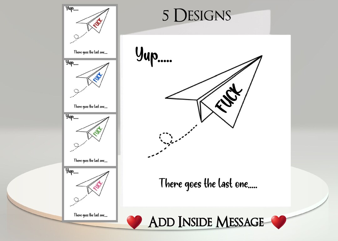 Flying F*ck Card: Add Inside Message ~ Adult, Last Flying F*ck, Don't ...