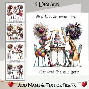 Carte d'anniversaire de fille : ajoutez votre texte et votre nom, message à l'intérieur, 5 modèles, gâteau d'anniversaire, meilleure amie, sœur, femme, bougies, original, fantaisiste, fête