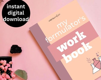 スキンケアフォーミュラワークブック / 印刷可能なレシピブック / DIY スキンケア用ノート / DIY スキンケアノート / スキンケアフォーミュラダイアリー (ピンク)