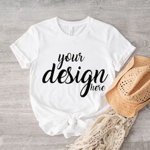 White Bella Canvas 3001 Shirt Mockup modern Tshirt Mock Up Styled Stock Photo Tee Mockup SVG Mockup Sublimation JPG Digital Download