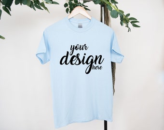 Light Blue Gildan 2000 Shirt Mockup modern Tshirt Mock Up Styled Stock Photo Tee Mockup SVG Mockup Sublimation JPG Digital Download