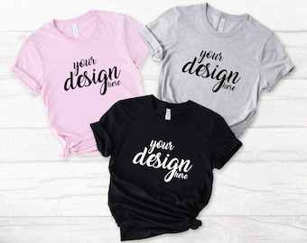 Bridal Party Athletic Heather Bella Canvas Shirt Mockup Hen Party Family Group Tshirt Mock Up Bridesmaid Bachelorette Tee JPG Descargar